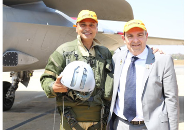 Eric Trappier, Chairman, Dassault Aviation and Anil Ambani,  Chairman, Reliance Group at Aero India 2017